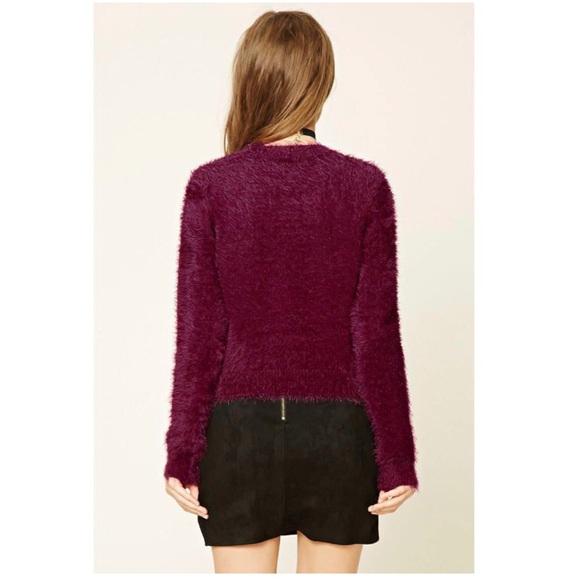 FOREVER 21 fuzzy crop top sweater - Picture 2 of 5